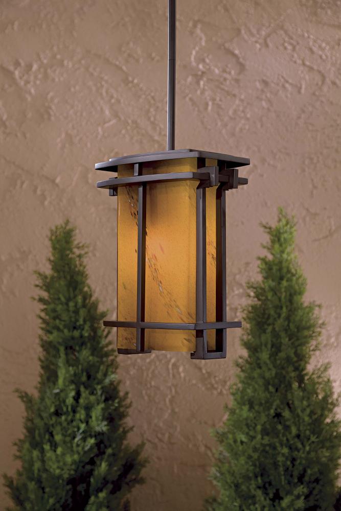 One Light Bronze Hanging Lantern