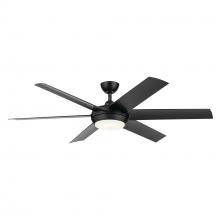  310260SBK - 60 Inch Mint Ceiling Fan with Glass Diffuser in Satin Black with Satin Black Blades