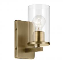 Kichler 45495NBRCLR - Crosby 4.5" 1-Light Wall Sconce with Clear Glass in Natural Brass