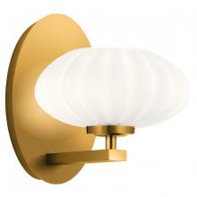 Kichler 52229FXG - Pim 8" 1 Light Wall Sconce with Satin Etched Cased Opal Glass in Fox Gold