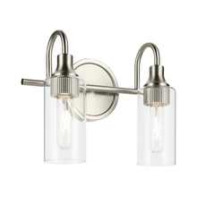  55210NI - Kavi 12.5" 2-Light Vanity Light with Clear Glass in Brushed Nickel