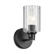  55224BKFLU - Gioe 9.5" 1-Light Wall Sconce with Clear Fluted Glass in Black