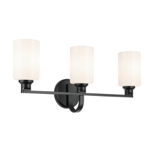  55226BK - Gioe 24.25" 3-Light Vanity Light with Opal Glass in Black