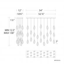  BPD20223LO-PN - Martini 23 Light 120-277V Multi-Light Pendant (Linear Canopy) in Polished Nickel with Clear Optic