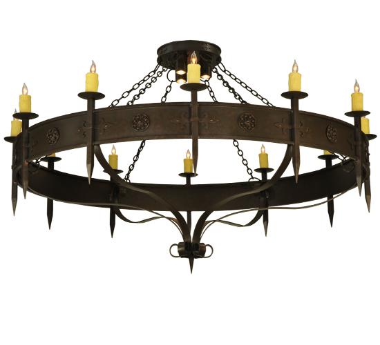 72" Wide Warwick 12 LT W/Downlights Chandelier