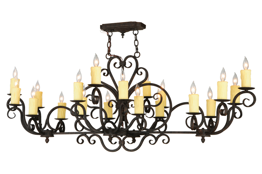 60" Long Kean Moins 20 Light Oblong Chandelier