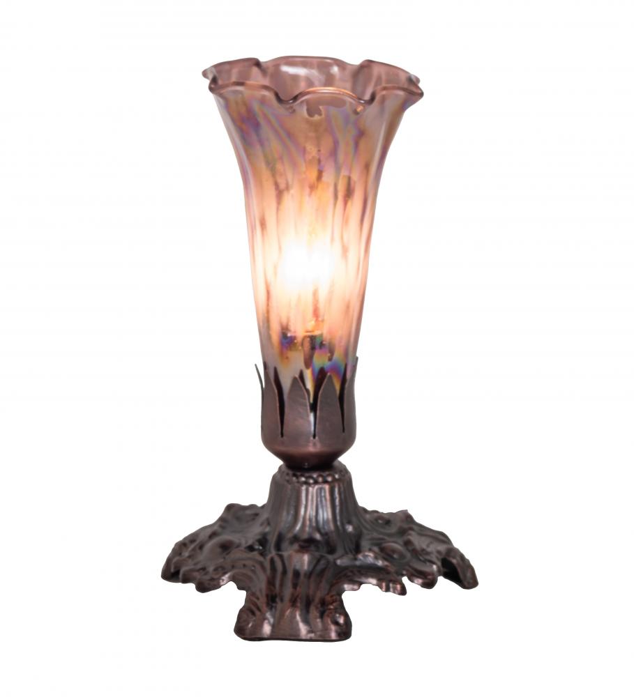 7" High Purple Iridescent Pond Lily Mini Lamp