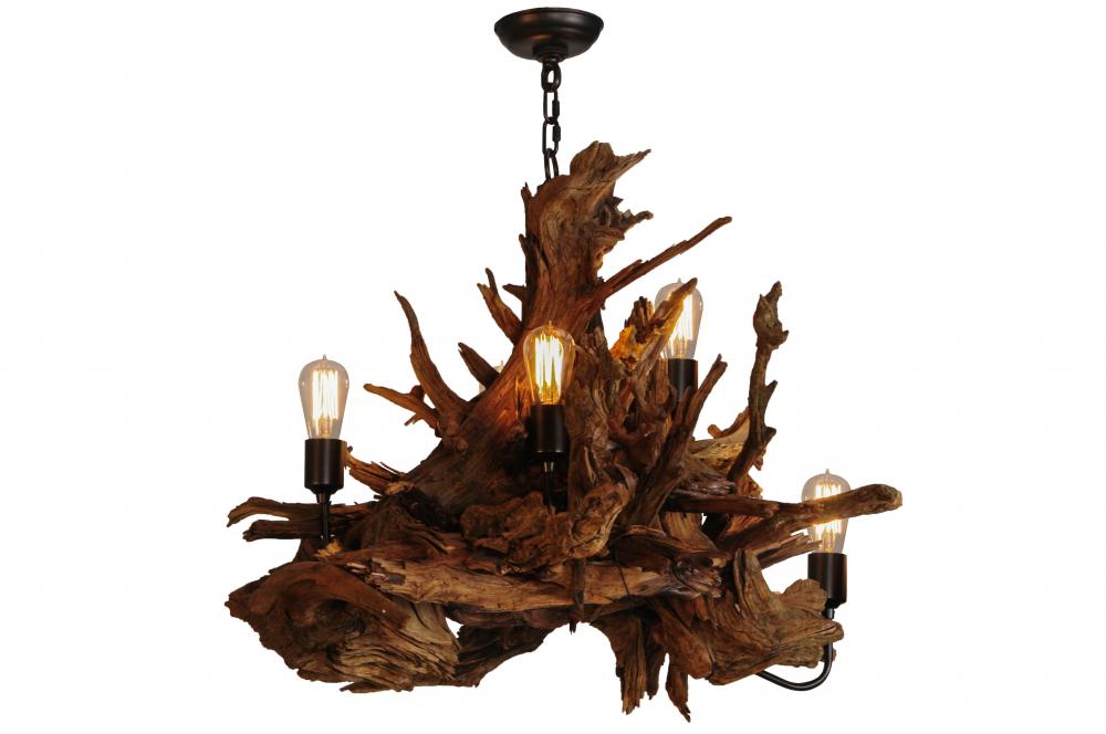 30" Wide Driftwood 5 Light Chandelier