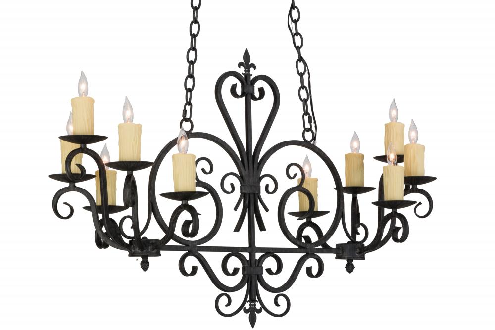 42" Long Kenneth 10 Light Oblong Chandelier