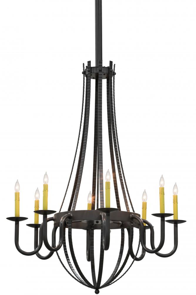 38" Wide Barrel Stave Metallo 8 Light Chandelier