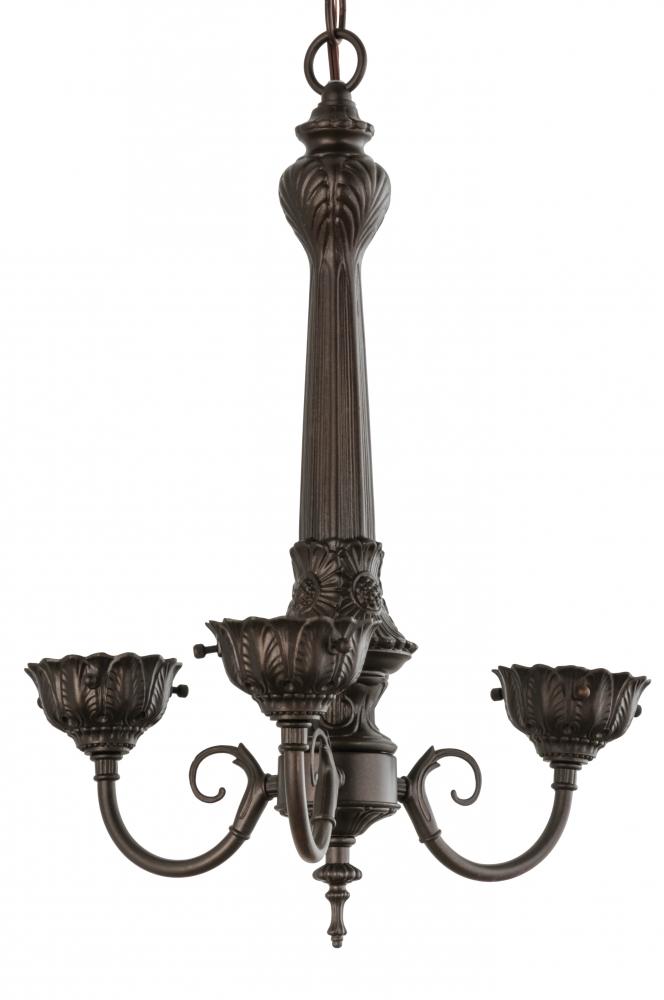 14"W Mahogany Bronze 3 LT Chandelier Hardware