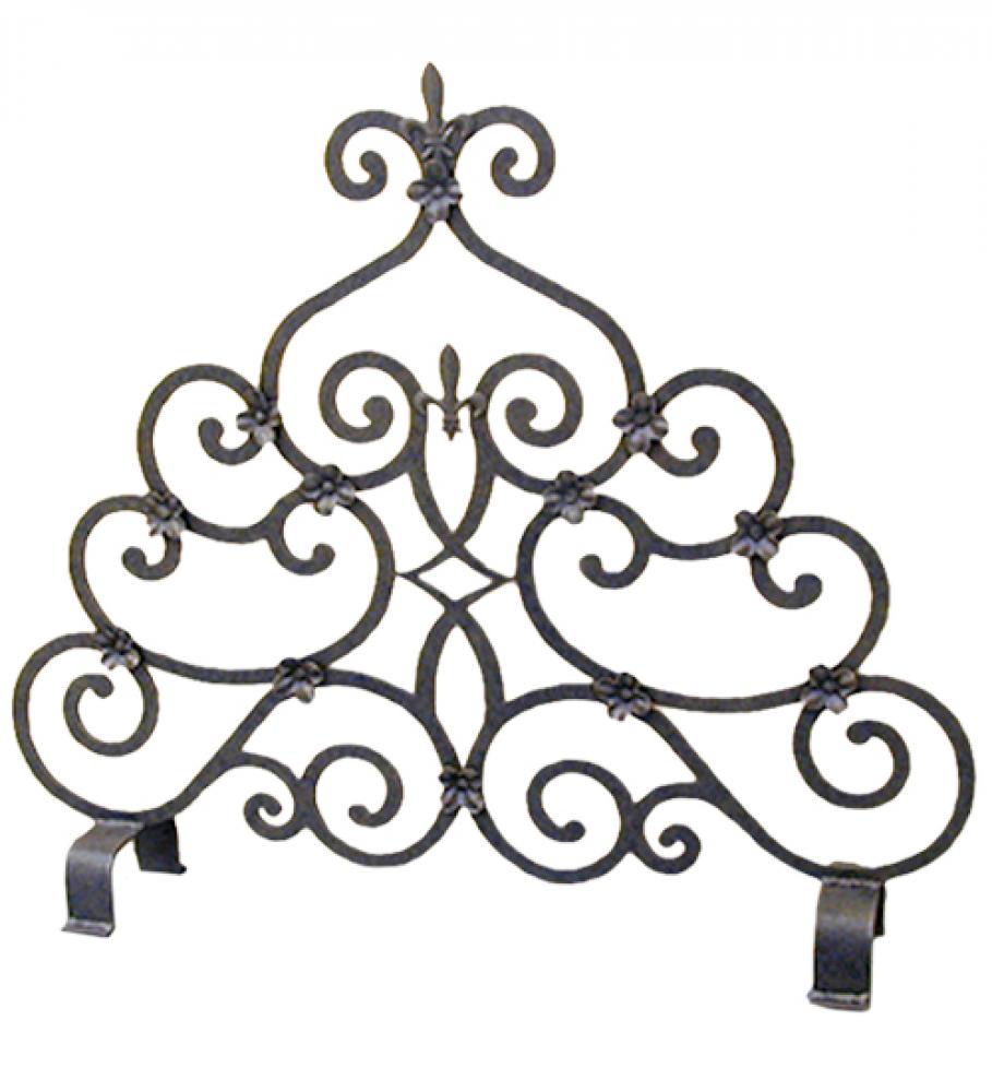 36" Wide Fleur De Lys Fireplace Screen