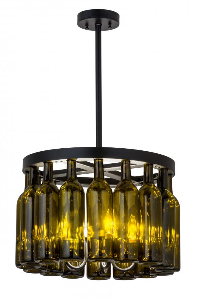 19"W Tuscan Vineyard Estate 16 Wine Bottle Chandelier