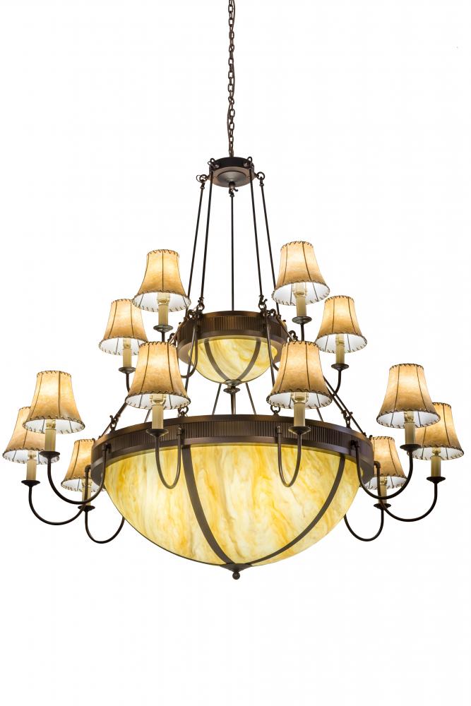 74" Wide Commerce Sportsman 15 Light Two Tier Chandelier