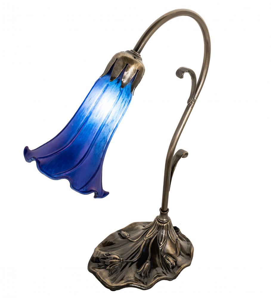 15" High Blue Tiffany Pond Lily Accent Lamp