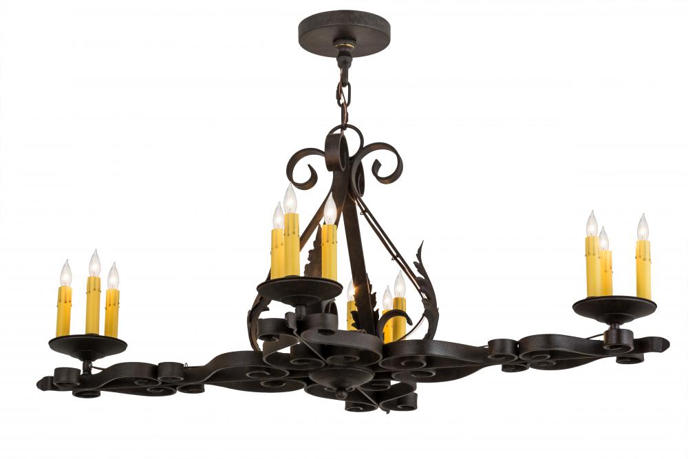 42"L Elianna 12 LT Oblong Chandelier