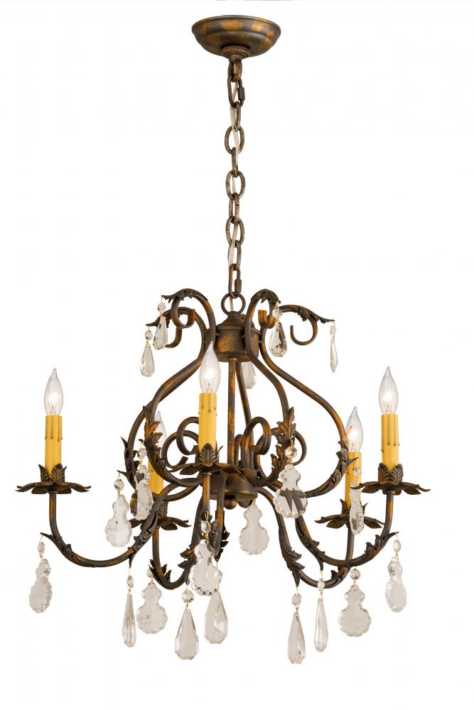 24"W Chantilly 5 LT Chandelier