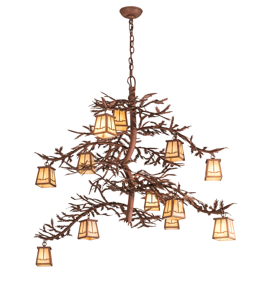 48" Wide Pine Branch Valley View 12 Light Chandelier