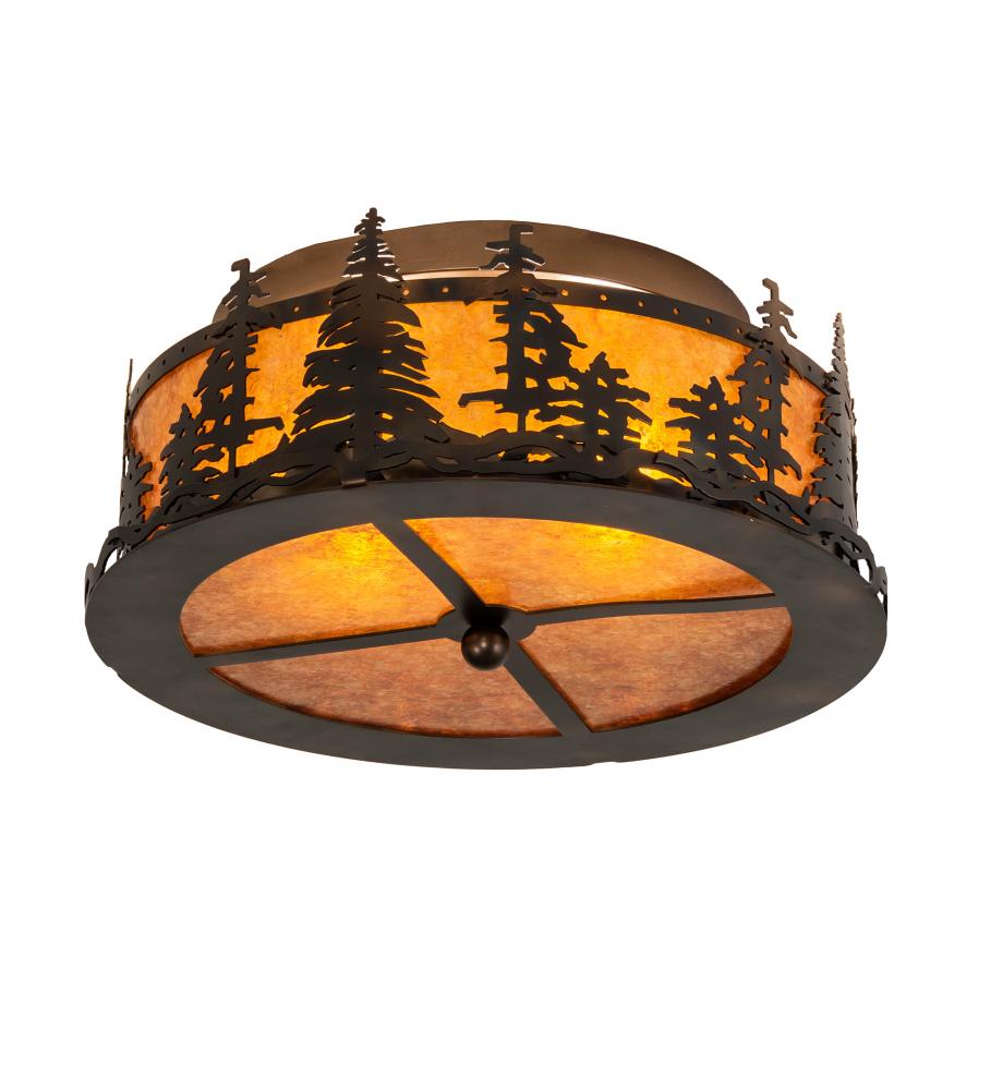 16" Wide Tall Pines Flushmount