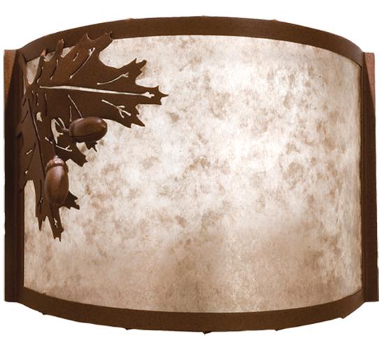 12" Wide Oak Leaf & Acorn Wall Sconce