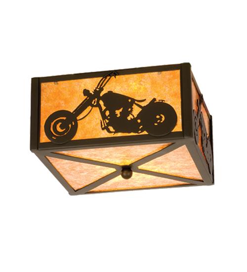 10"Sq Motorcycle Flushmount