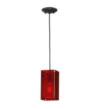 Meyda Green 111274 - 5"Sq Metro Red Quadrato Mini Pendant