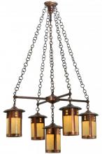 Meyda Green 137268 - 36" Wide Fulton Prairie Loft 5 Light Chandelier