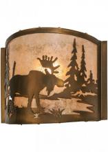 Meyda Green 149962 - 12"W Moose at Lake Wall Sconce