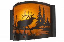 Meyda Green 152608 - 12"W Elk at Lake Wall Sconce