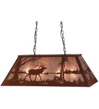 Meyda Green 15304 - 33" Long Elk at Lake Oblong Pendant