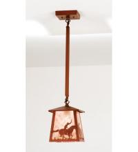 Meyda Green 15507 - 7.5"Sq Cowboy & Steer Pendant