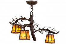 Meyda Green 158070 - 24"W Pine Branch Valley View 3 LT Chandelier