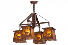  164573 - 28"W Deer at Dawn 4 LT Chandelier