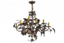 Meyda Green 165484 - 34"W Greenbriar Oak Antique Copper 9 Arm Chandelier Hardware