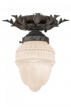 Meyda Green 169001 - 8.5"W Fancy Floral W/Colonnade Globe Flushmount