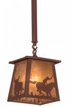 Meyda Green 169617 - 7"Sq Cowboy & Steer Pendant