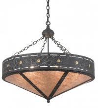 Meyda Green 185301 - 30" Wide Craftsman Target Inverted Pendant