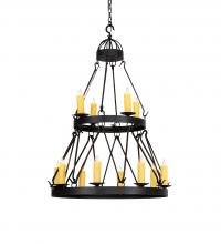  225000 - 36" Wide Lakeshore 12 Light Two Tier Chandelier