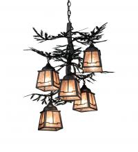 Meyda Green 225365 - 28" Wide Pine Branch Valley View 5 Light Chandelier