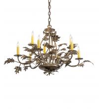 Meyda Green 225725 - 32" Wide Oak Leaf 9 Light Chandelier