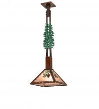 Meyda Green 229402 - 12" Square Winter Pine Tall Pines Pendant