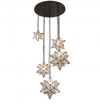 Meyda Green 234759 - 36" Wide Moravian Star 5 Light Cascading Pendant