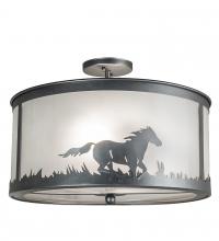 Meyda Green 236857 - 19" Wide Running Horses Semi-Flushmount