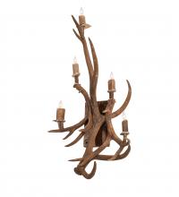 Meyda Green 247860 - 21" Wide Antlers Elk & Mule Deer 5 Light Wall Sconce