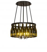 Meyda Green 250308 - 26" Wide Tuscan Vineyard 20 Light Wine Bottle Chandelier