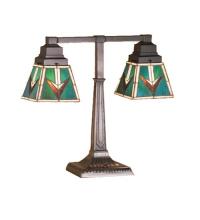 Meyda Green 48200 - 20"H VALENCIA Mission 2 Arm Desk Lamp