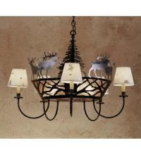  49168 - 34" Wide Elk on the Loose 5 Light Chandelier