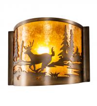 Meyda Green 70703 - 12" Wide Deer at Lake Wall Sconce