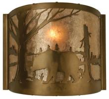 Meyda Green 73308 - 10"W Bear at Lake Wall Sconce