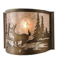 Meyda Green 79898 - 11"W Deer at Lake Wall Sconce